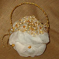 C7079-Cesta para alianças organza 