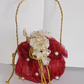 C7079-Cesta para alianças organza 
